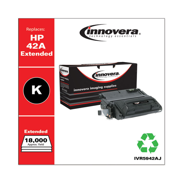 Remanufactured Black Extended-Yield Toner, Replacement for 42A (Q5942AJ), 18,000 Page-Yield
