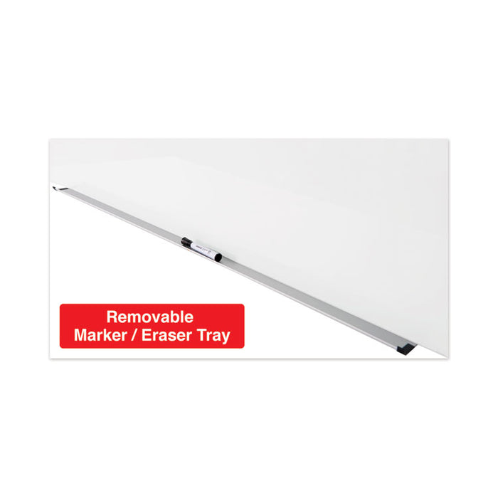 Frameless Magnetic Glass Marker Board, 36" x 24", Translucent Frost Surface