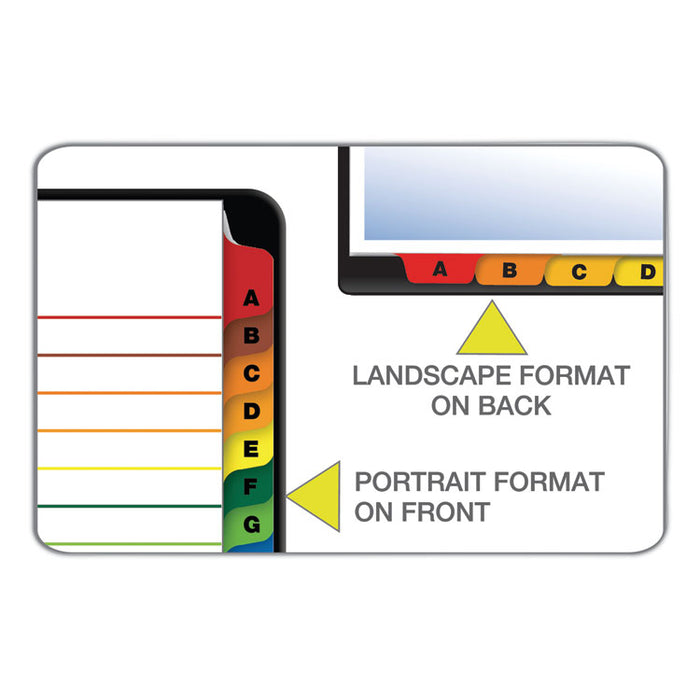 OneStep Printable Table of Contents and Dividers, 26-Tab, A to Z, 11 x 8.5, White, Assorted Tabs, 1 Set