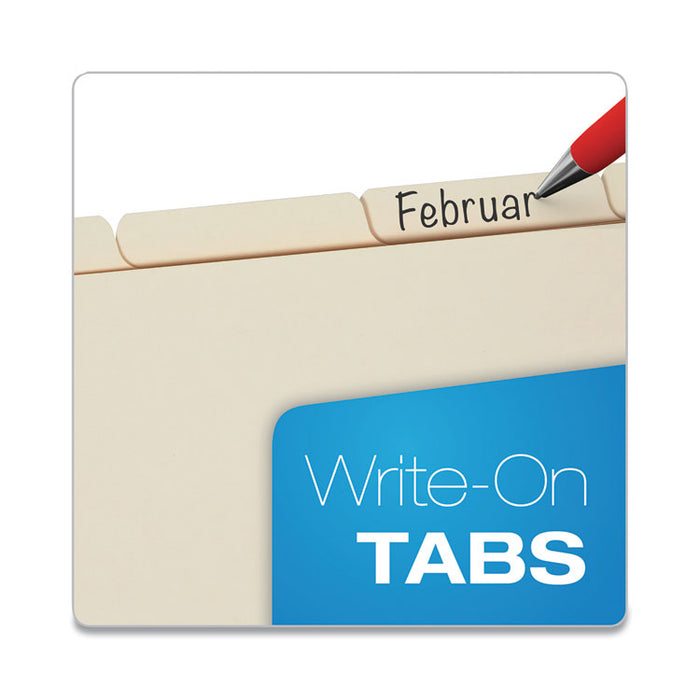 Write-On Tab Dividers, 5-Tab, 11 x 8.5, Manila, 20 Sets
