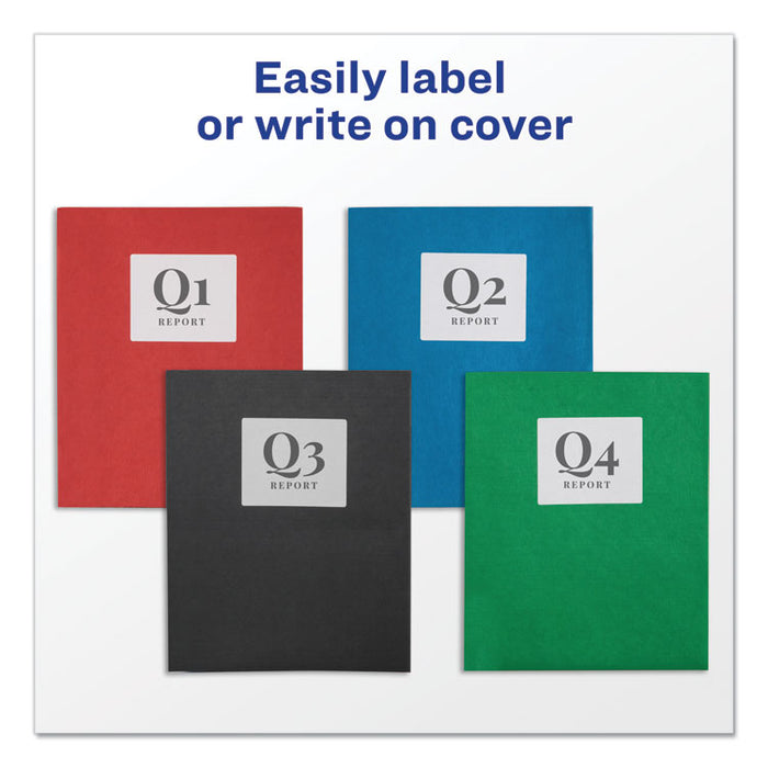 Two-Pocket Folder, Accommodates (40) 11 x 8.5 Sheets, Assorted Colors, 25/Box