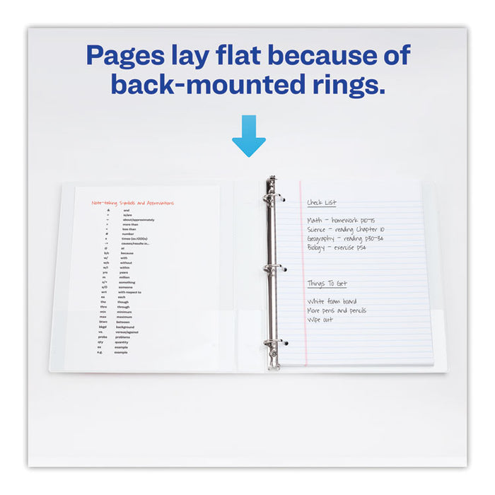 Heavy-Duty Non Stick View Binder with DuraHinge and Slant Rings, 3 Rings, 1" Capacity, 11 x 8.5, White, 4/Pack