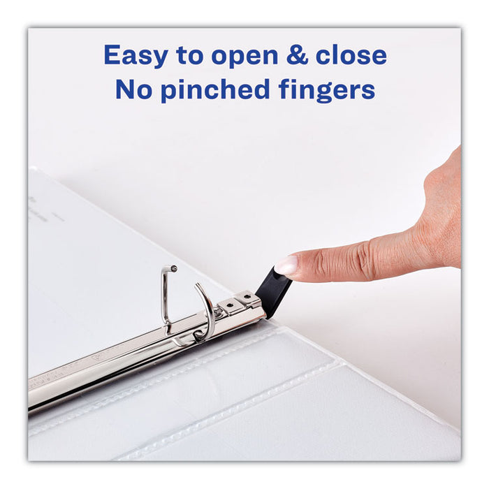 Heavy-Duty Non Stick View Binder with DuraHinge and Slant Rings, 3 Rings, 4" Capacity, 11 x 8.5, White, 2/Pack