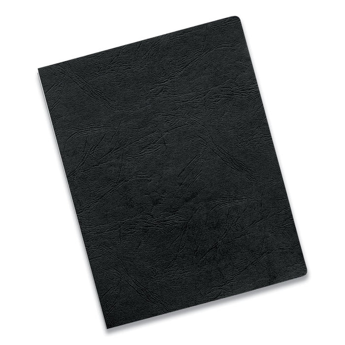 Executive Leather-Like Presentation Cover, Plastic, Round Corners, 11.25 x 8.75, Black, 50/Pack
