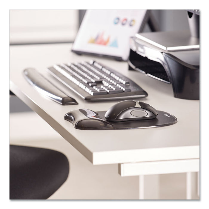 Gel Crystals Mouse Pad with Wrist Rest, 7.87 x 9.18, Black