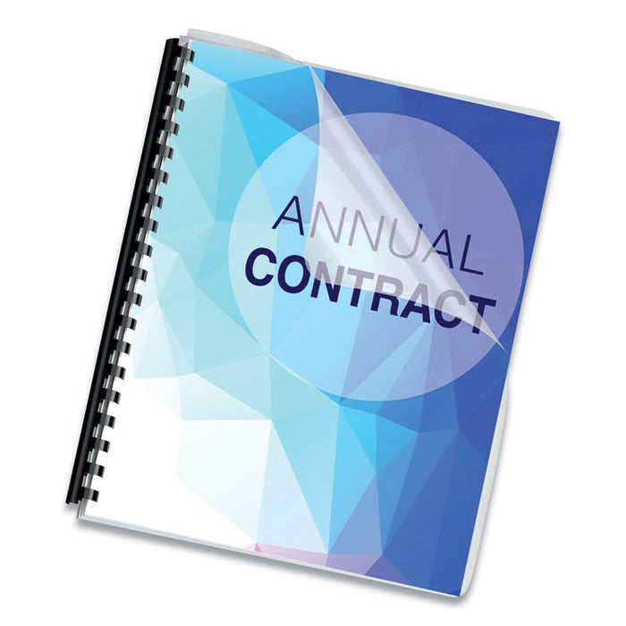 Crystals Transparent Presentation Covers for Binding Systems, Plastic, Round Corners, 11.25 x 8.75, Gloss Clear, 100/Pack