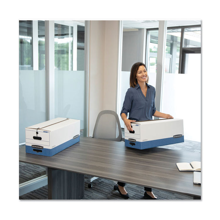 LIBERTY Heavy-Duty Strength Storage Boxes, Legal Files, 15.25" x 24.13" x 10.75", White/Blue, 12/Carton