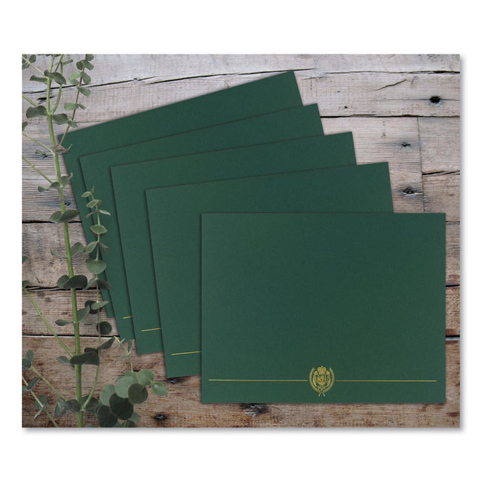 Classic Crest Certificate Covers, 9.38 x 12, Hunter, 5/Pack