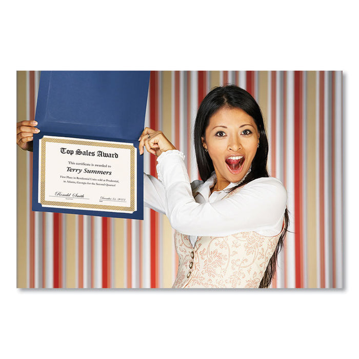 Foil Border Certificates, 8.5 x 11, Ivory/Gold with Gold Braided Border, 15/Pack