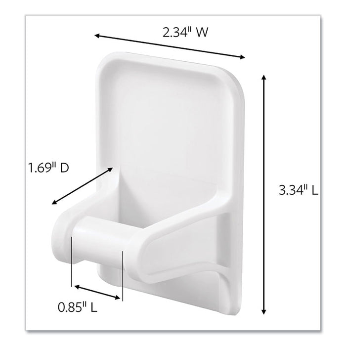 Spray Bottle Holder, 2.34w x 1.69d x 3.34h, White, 2 Hangers/4 Strips/Pack