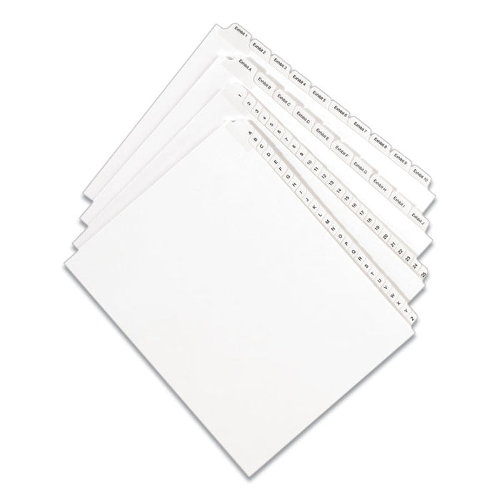 Preprinted Legal Exhibit Side Tab Index Dividers, Allstate Style, 10-Tab, 3, 11 x 8.5, White, 25/Pack