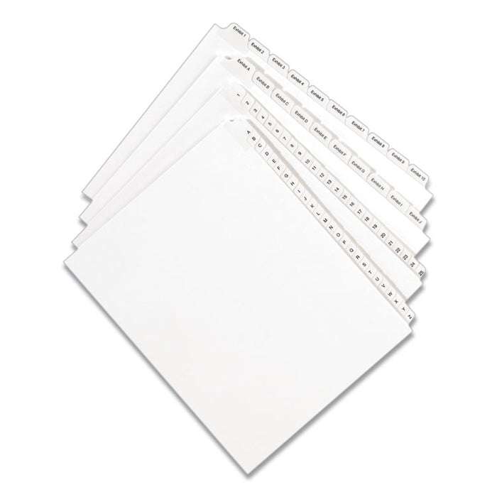 Preprinted Legal Exhibit Side Tab Index Dividers, Allstate Style, 10-Tab, 2, 11 x 8.5, White, 25/Pack