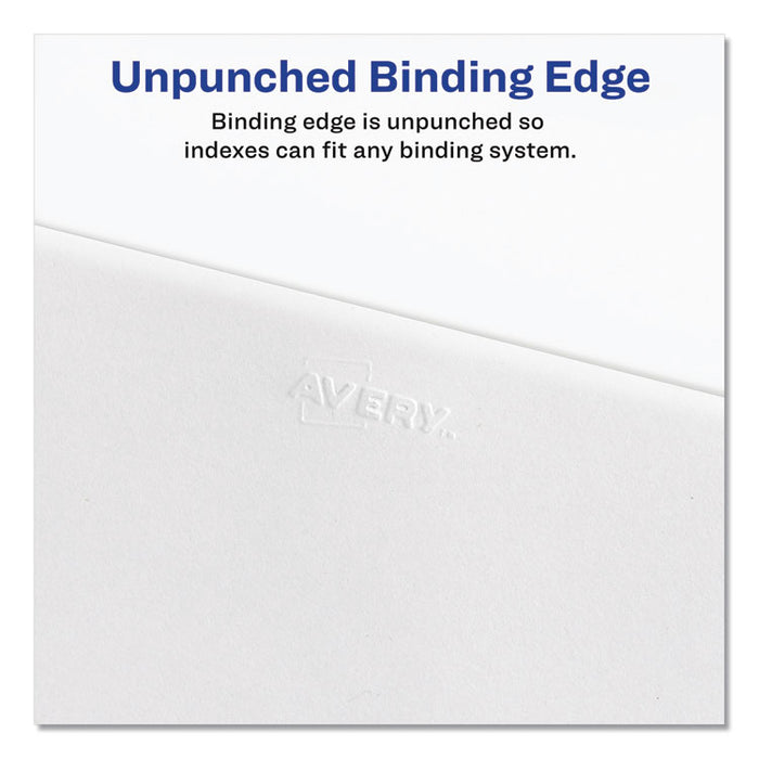 Preprinted Legal Exhibit Side Tab Index Dividers, Avery Style, 10-Tab, 4, 11 x 8.5, White, 25/Pack
