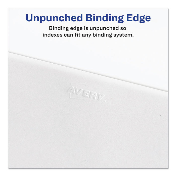 Preprinted Legal Exhibit Side Tab Index Dividers, Allstate Style, 25-Tab, 101 to 125, 11 x 8.5, White, 1 Set, (1705)