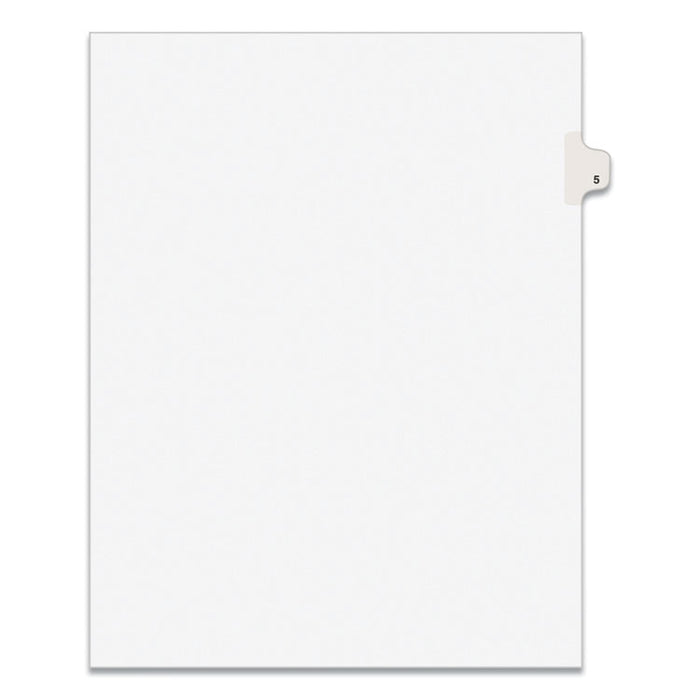 Preprinted Legal Exhibit Side Tab Index Dividers, Avery Style, 10-Tab, 5, 11 x 8.5, White, 25/Pack