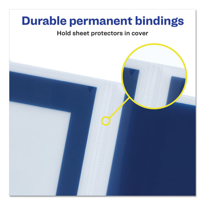 Flexi-View Six-Pocket Organizer, Accommodates (150) 11 x 8.5 Sheets, Translucent Navy Blue