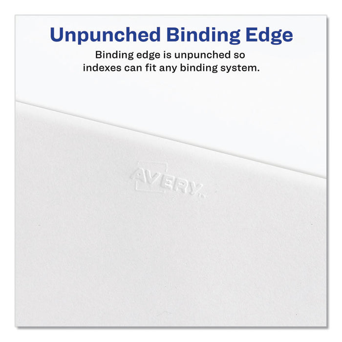 Preprinted Legal Exhibit Side Tab Index Dividers, Avery Style, 25-Tab, 101 to 125, 11 x 8.5, White, 1 Set, (1334)