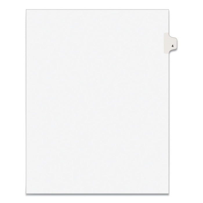Preprinted Legal Exhibit Side Tab Index Dividers, Avery Style, 10-Tab, 4, 11 x 8.5, White, 25/Pack