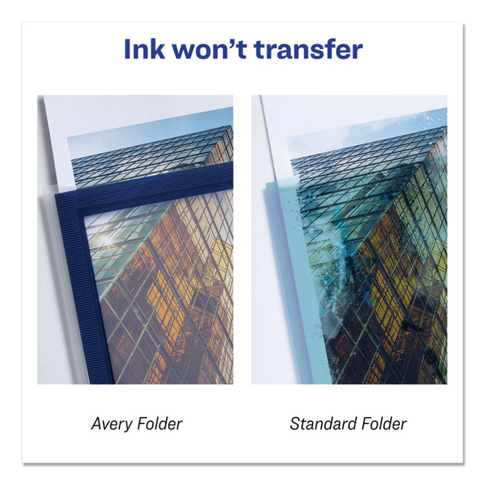 Flexi-View Six-Pocket Organizer, Accommodates (150) 11 x 8.5 Sheets, Translucent Navy Blue