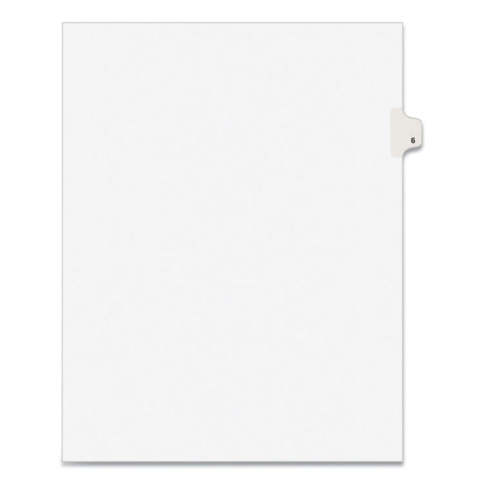 Preprinted Legal Exhibit Side Tab Index Dividers, Avery Style, 10-Tab, 6, 11 x 8.5, White, 25/Pack