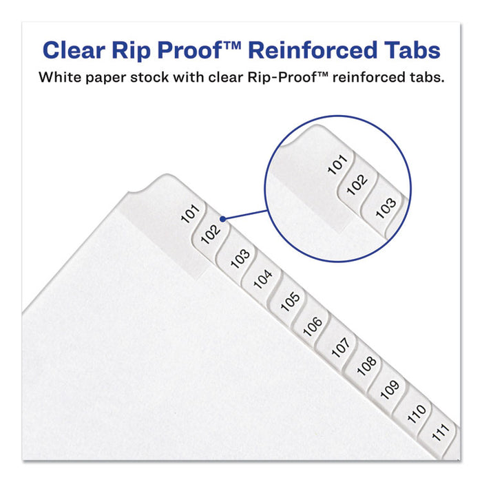 Preprinted Legal Exhibit Side Tab Index Dividers, Allstate Style, 25-Tab, 76 to 100, 11 x 8.5, White, 1 Set, (1704)