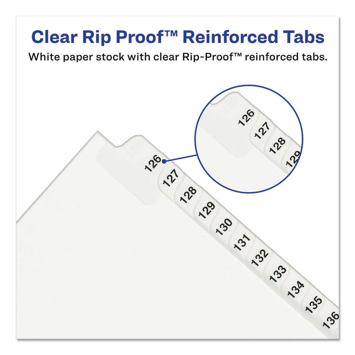 Preprinted Legal Exhibit Side Tab Index Dividers, Avery Style, 11-Tab, 1 to 10, 11 x 8.5, White, 1 Set