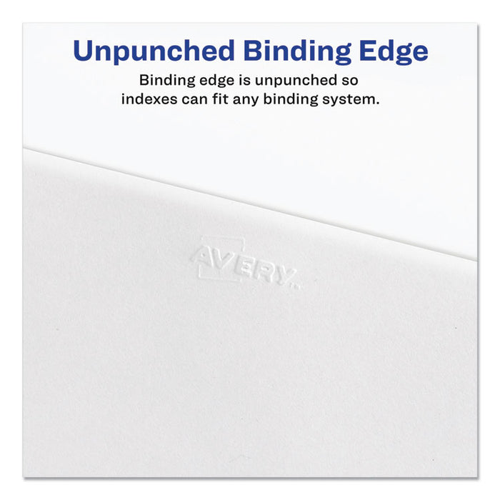 Preprinted Legal Exhibit Side Tab Index Dividers, Avery Style, 26-Tab, A, 11 x 8.5, White, 25/Pack, (1401)