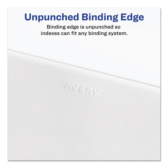 Preprinted Legal Exhibit Side Tab Index Dividers, Avery Style, 25-Tab, 76 to 100, 11 x 8.5, White, 1 Set, (1333)