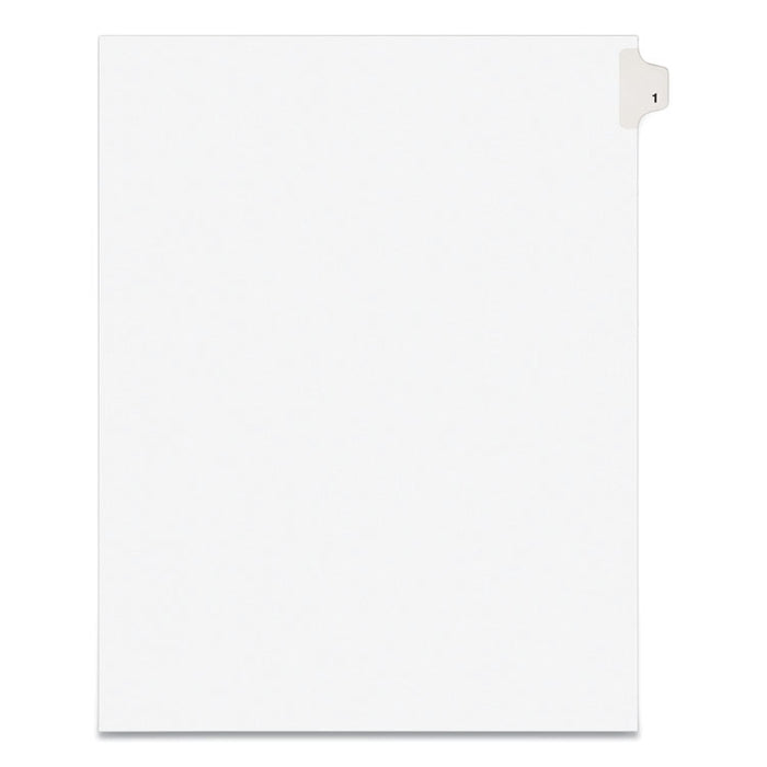 Preprinted Legal Exhibit Side Tab Index Dividers, Avery Style, 10-Tab, 1, 11 x 8.5, White, 25/Pack