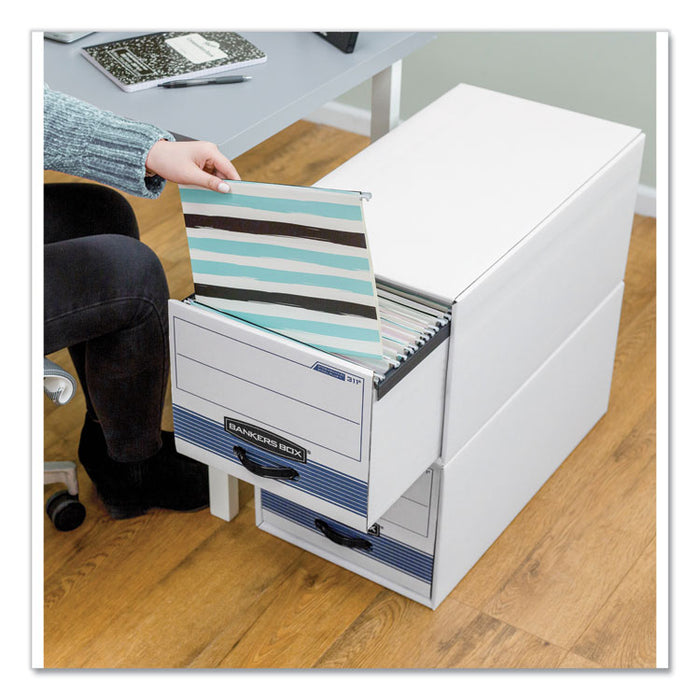 STOR/DRAWER STEEL PLUS Extra Space-Savings Storage Drawers, Letter-Size Files, 14" x 25.5" x 11.5", White/Blue, 6/Carton