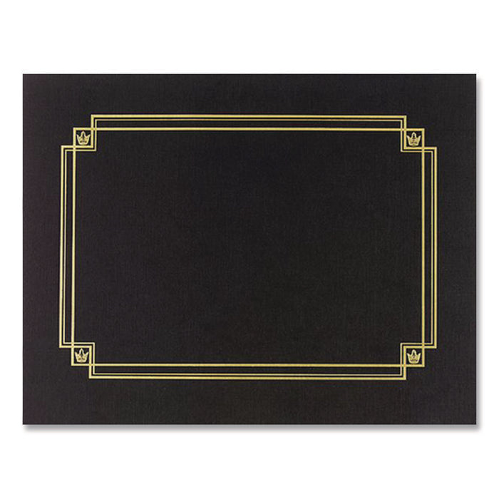 Premium Textured Certificate Holder, 12.65 x 9.75, Black, 3/Pack