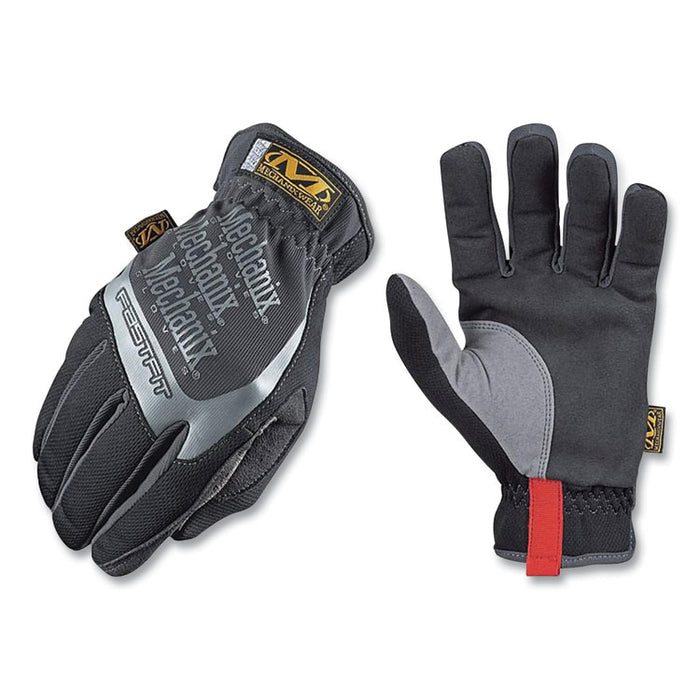 FastFit Work Gloves, Large, Black/Gray, Pair