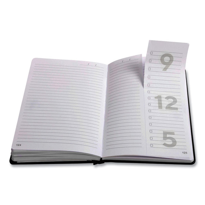 Medium Starter Journal, 1-Subject, Narrow Rule, Black Cover, (192) 8 x 5 Sheets