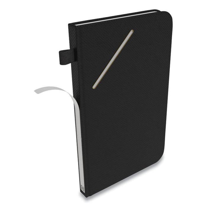 Medium Starter Journal, 1-Subject, Narrow Rule, Black Cover, (192) 8 x 5 Sheets