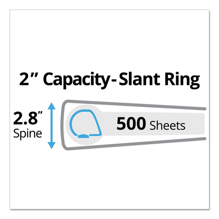Durable Non-View Binder with DuraHinge and Slant Rings, 3 Rings, 2" Capacity, 11" x 8.5", Black