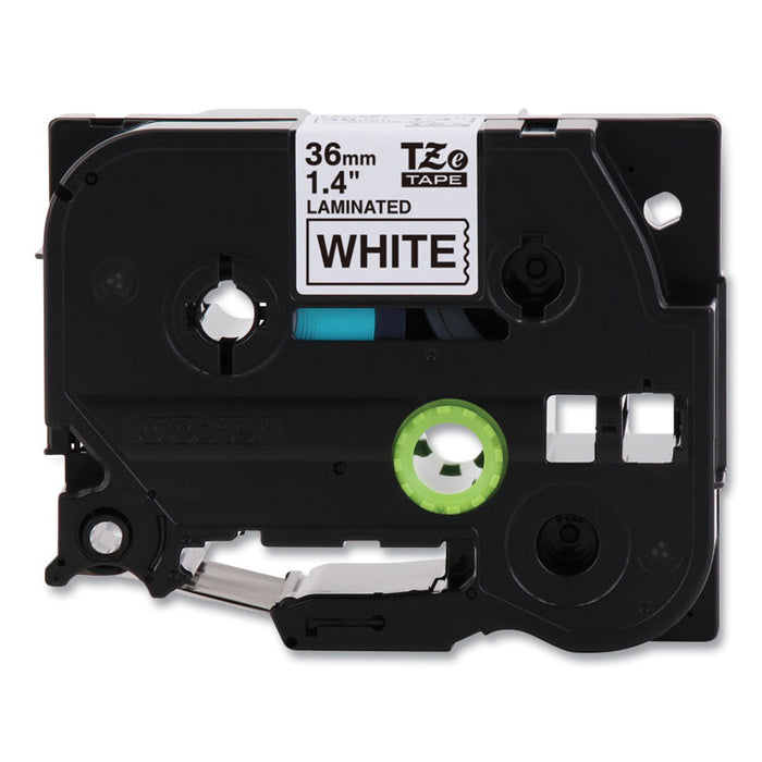 TZe Standard Adhesive Laminated Labeling Tape, 1.4" x 26.2 ft, Black on Matte White