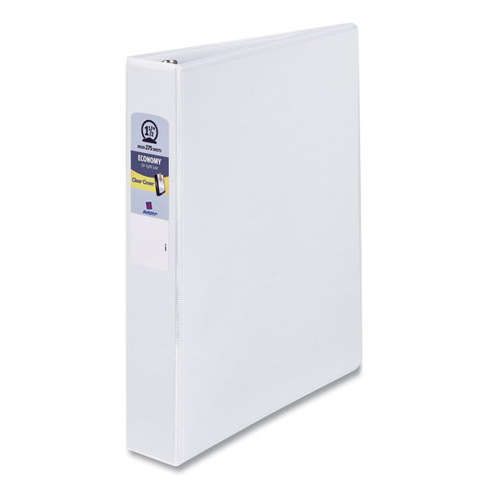 Economy View Binder with Round Rings , 3 Rings, 1.5" Capacity, 11 x 8.5, White
