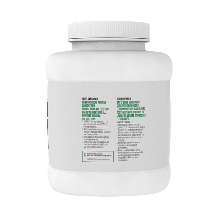 Beer Clean Glass Cleaner, Powder, 4 lb. Bucket, 2/Carton