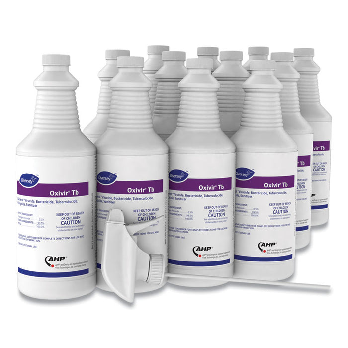Oxivir TB One-Step Disinfectant Cleaner, Unscented, 32 oz Bottle, 12/Carton