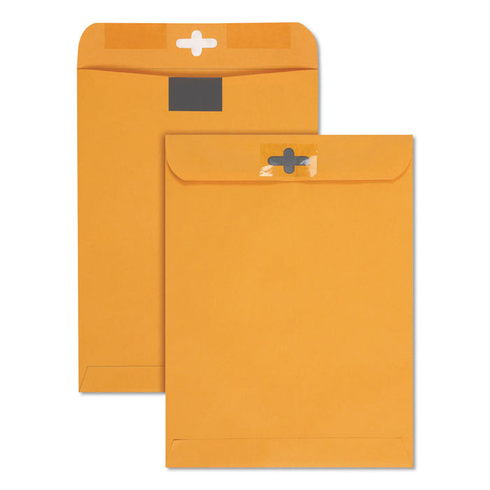 Postage Saving ClearClasp Kraft Envelope, #90, Cheese Blade Flap, ClearClasp Closure, 9 x 12, Brown Kraft, 100/Box