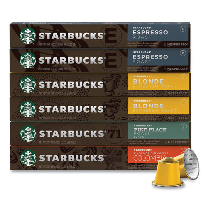 Pods Variety Pack, Blonde Espresso/Colombia/Espresso/Pikes Place, 60 Pods/Pack