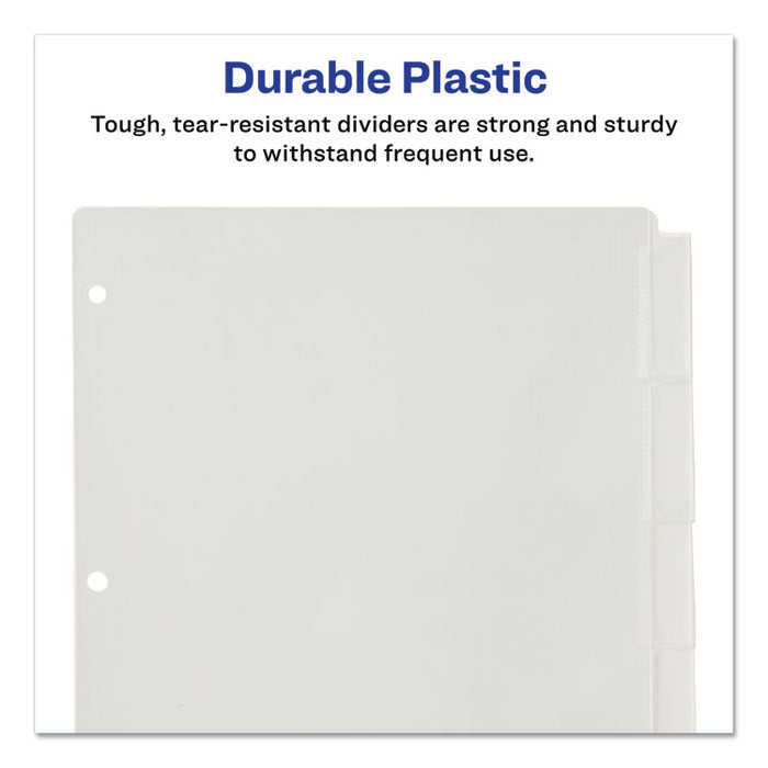 Insertable Big Tab Plastic Dividers, 5-Tab, 11 x 8.5, Clear, 1 Set
