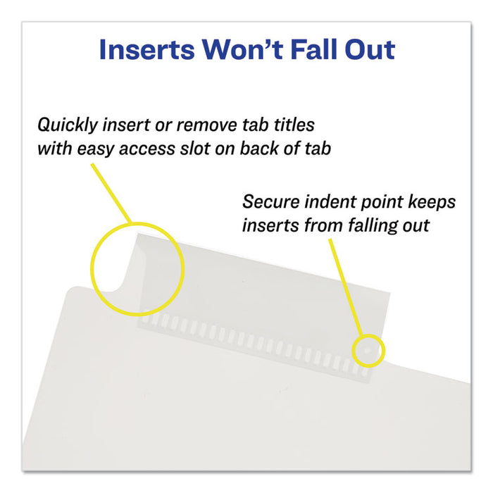 Insertable Big Tab Plastic Dividers, 5-Tab, 11 x 8.5, Clear, 1 Set