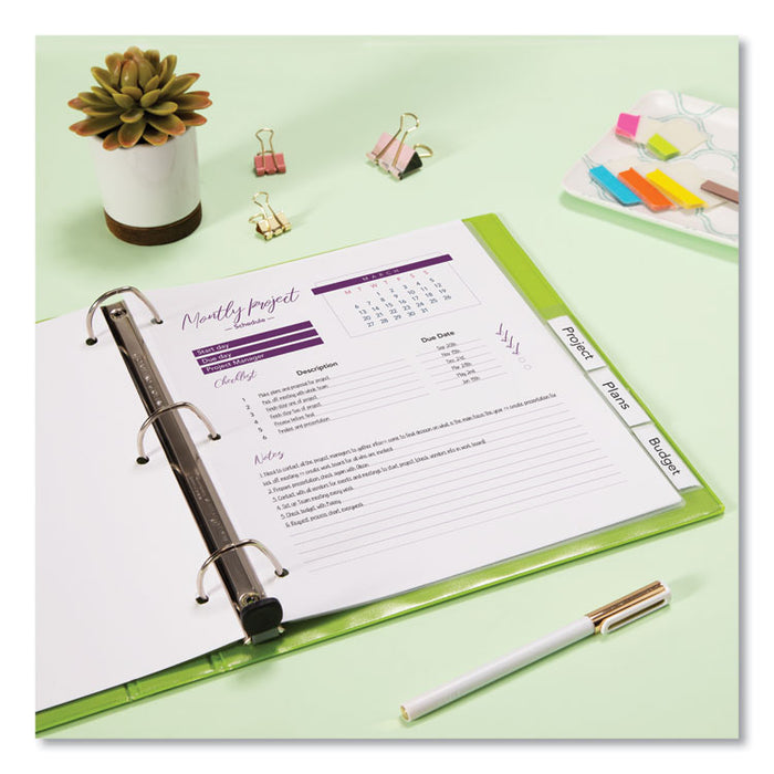 Insertable Big Tab Plastic Dividers, 5-Tab, 11 x 8.5, Clear, 1 Set