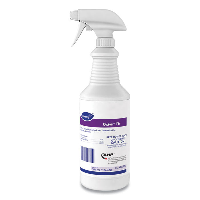 Oxivir TB One-Step Disinfectant Cleaner, Unscented, 32 oz Bottle, 12/Carton