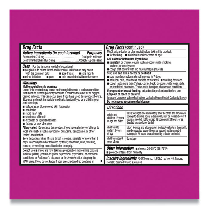 Extra Strength Sore Throat and Cough Lozenges, Mixed Berry, 16 Lozenges