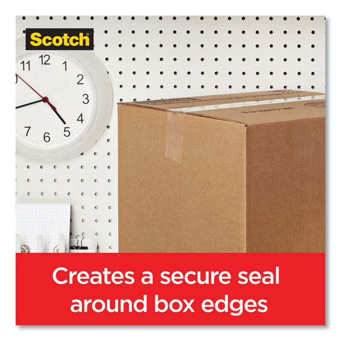 Box Lock Shipping Packaging Tape, 1.5" Core with Dispenser, 1.88" x 22.2 yds, Clear, 6/Pack
