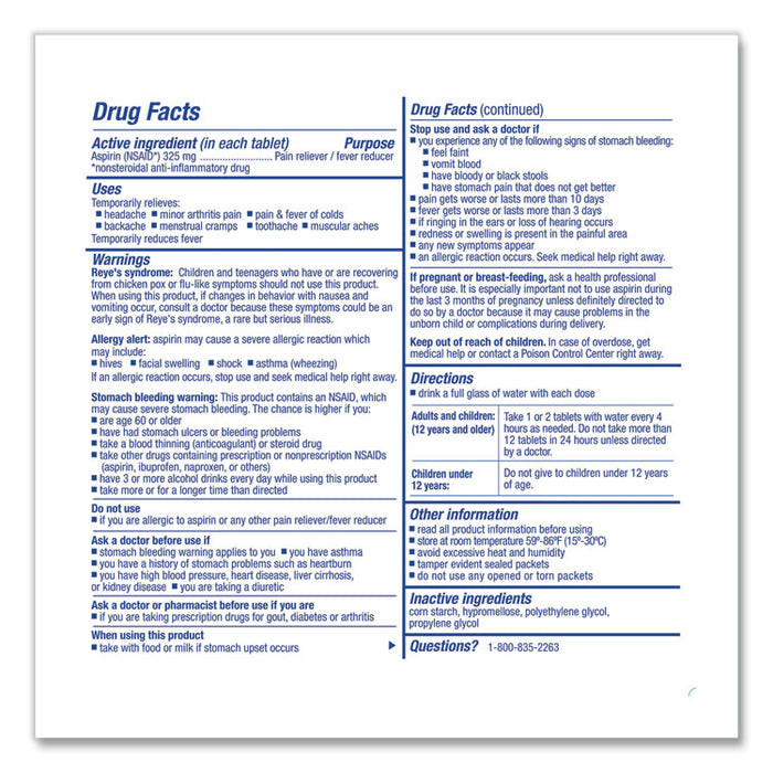Aspirin Tablets, 250/Box