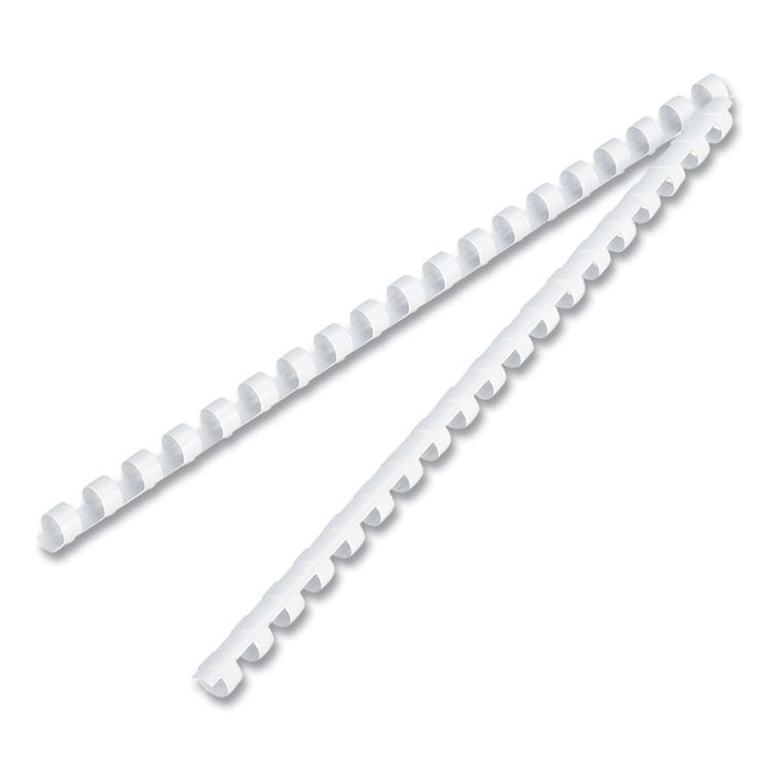 Plastic Comb Bindings for 11 x 8.5 Documents, 19 Rings, 0.31" (40-Sheet) Capacity, White, 100/Pack