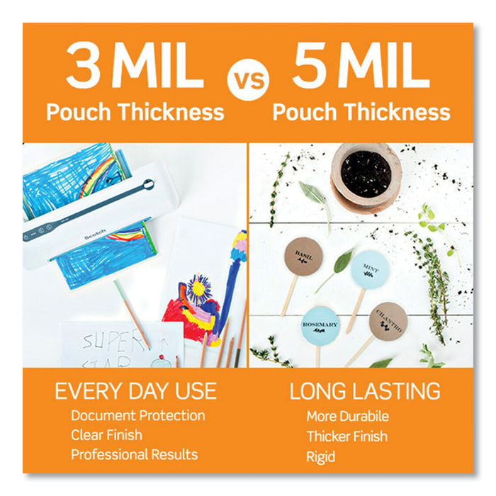 Laminating Pouches, 3 mil, 9" x 11.5", Gloss Clear, 20/Pack